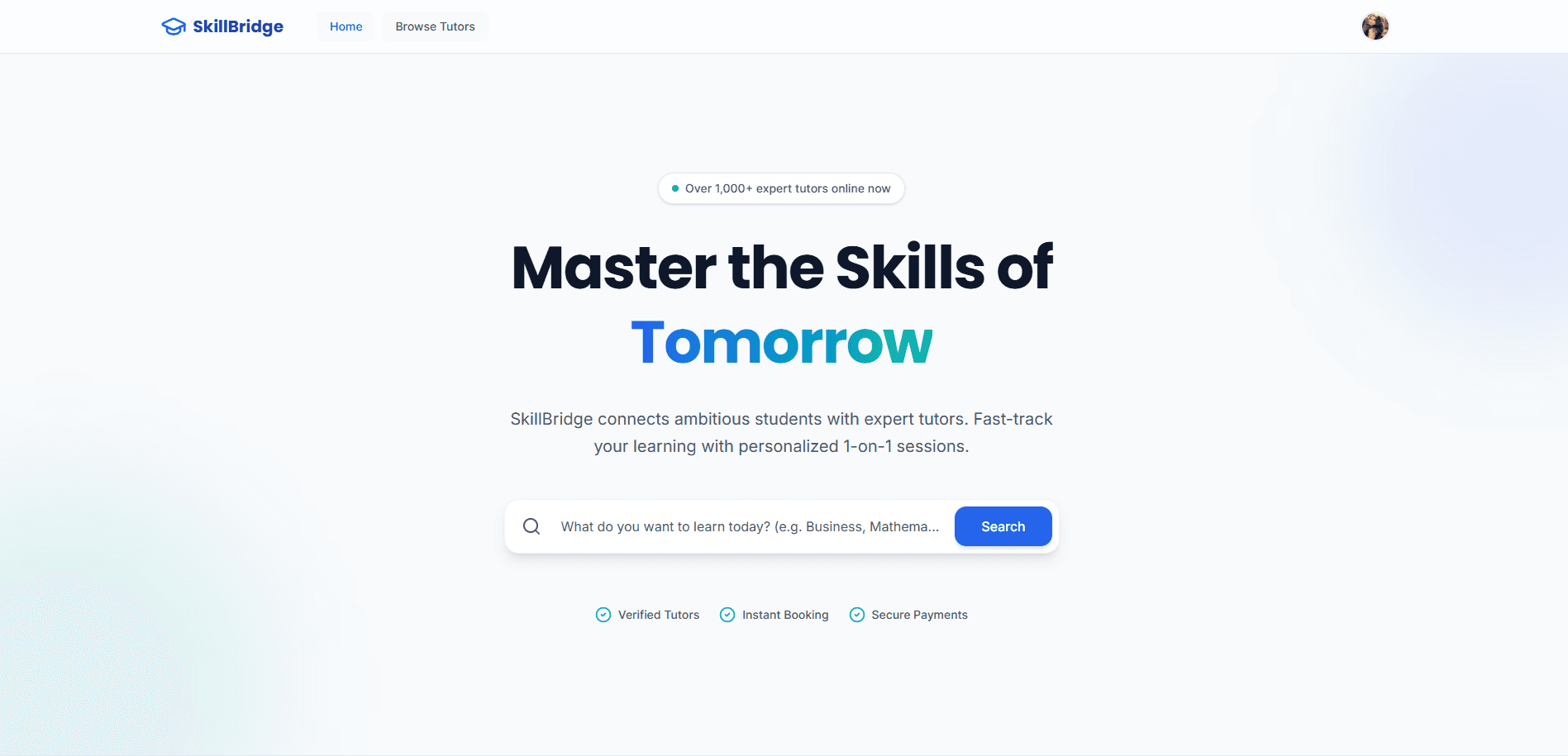 SkillBridge dashboard preview